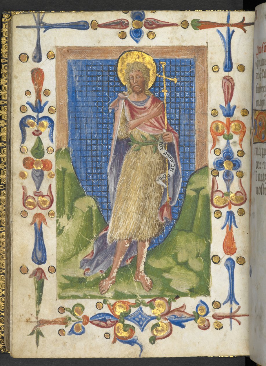 En oplyst side fra Calendarium, begyndelsen af det 15. århundrede (vellum) af Italian School