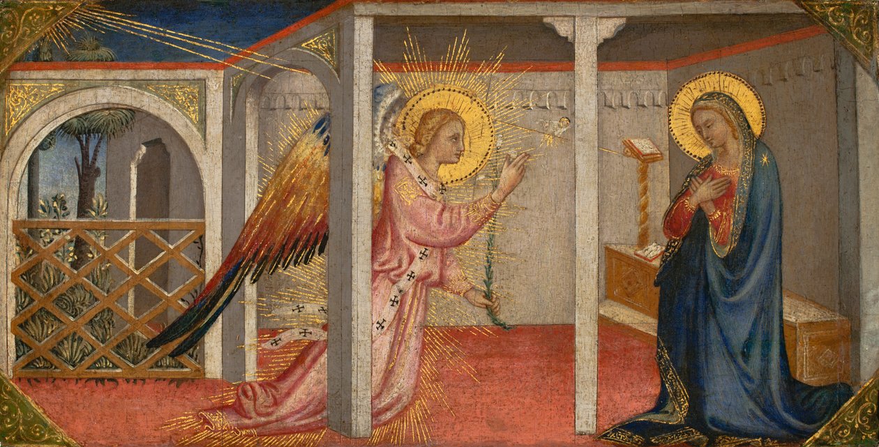 Annunciation, Firenze, begyndelsen af midten af 1400-tallet (tempera på panel) af Italian School