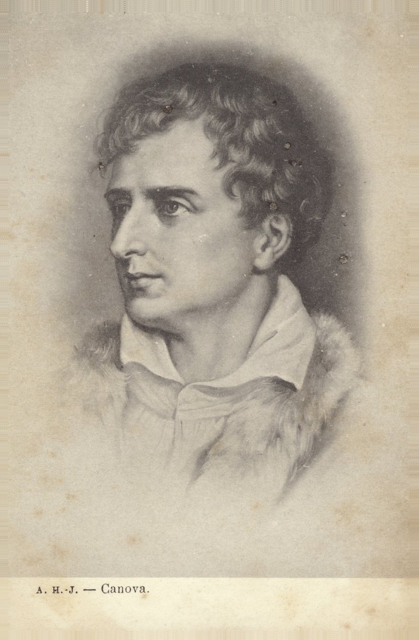 Antonio Canova, italiensk billedhugger (litografi) af Italian School