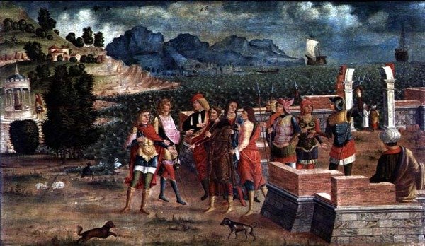 Apollo og Poseidon kommer for at hjælpe Laomedon, ca. 1500 af Italian School