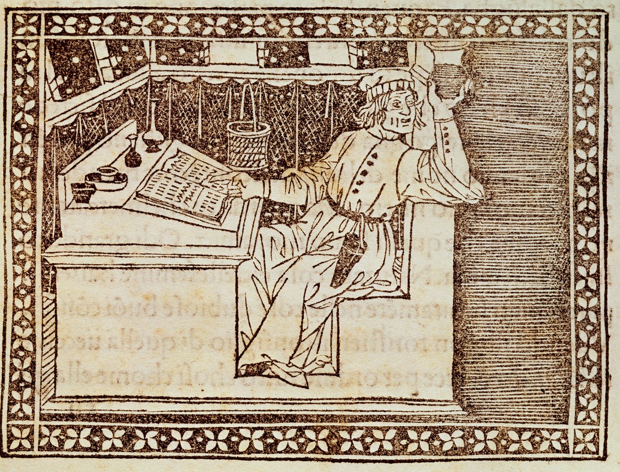Apotheker, florentinsk gravering fra The Book of Chess af Italian School