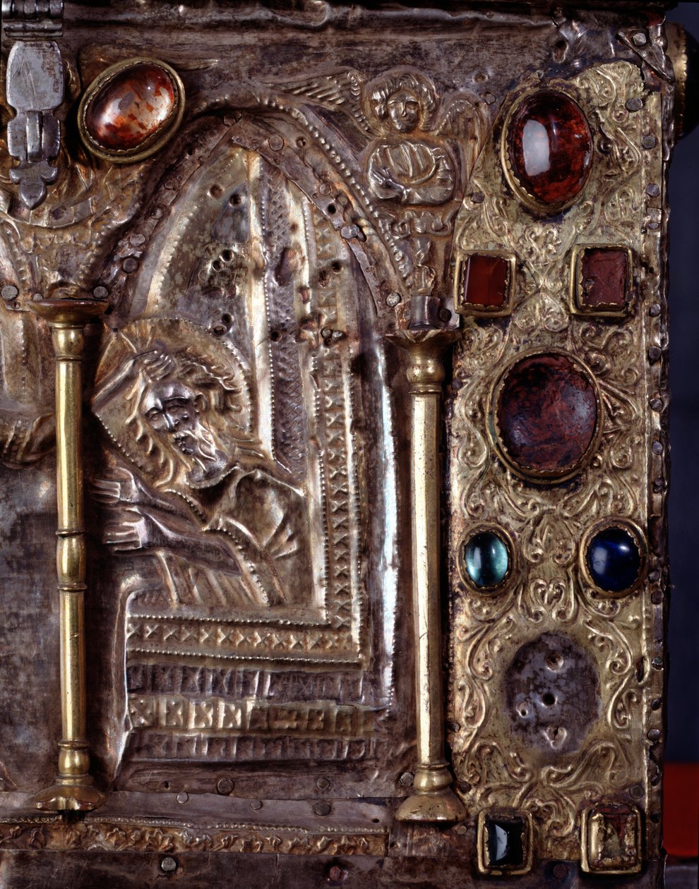 Ark of Barbarossa, med scener fra Johannes Døberens liv (træ, bladsølv og sten af Italian School