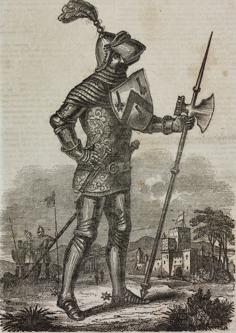 Rustning fra kong Henry V af Englands æra, illustration fra 
