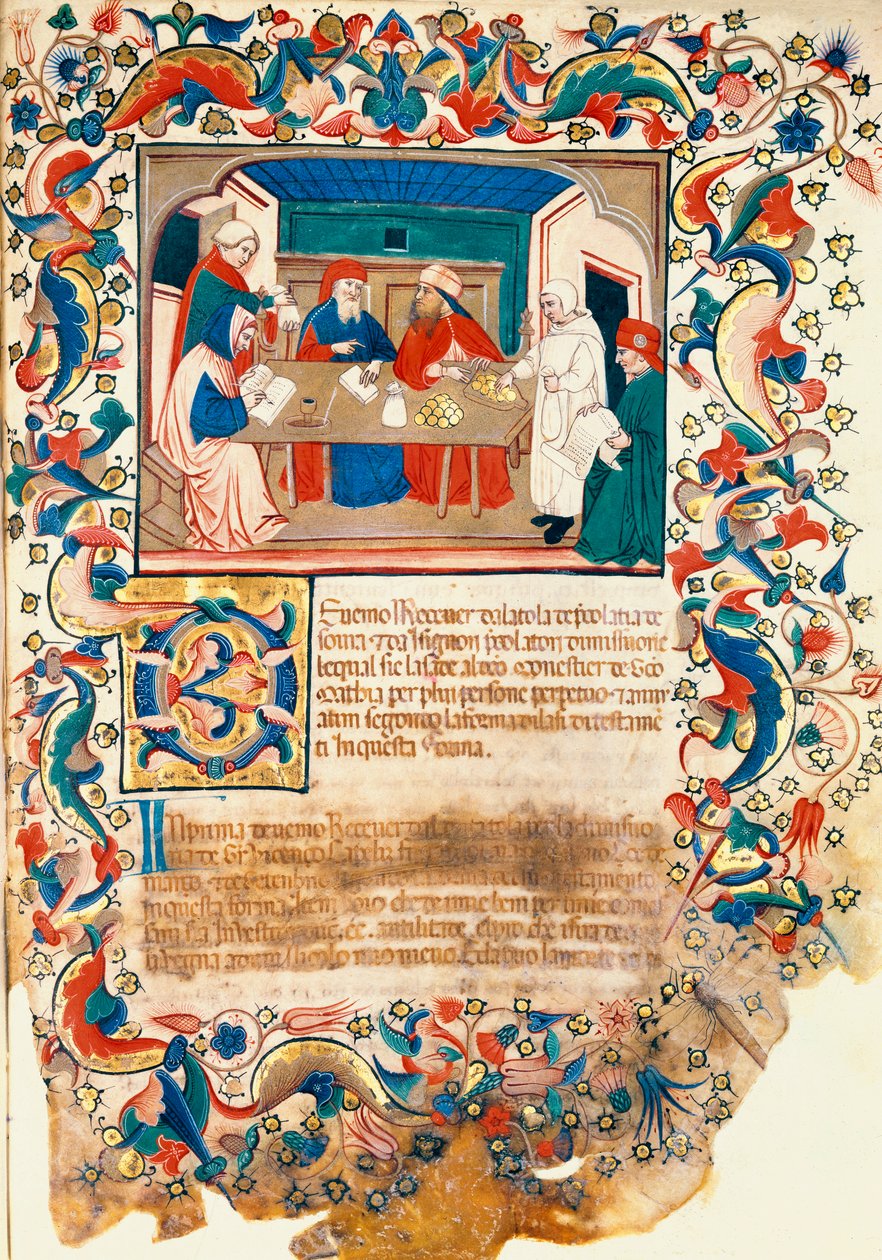 Bankvæsen, Veneto-Bolognese Skole (miniature) (se også 60916-7 & 60919) af Italian School