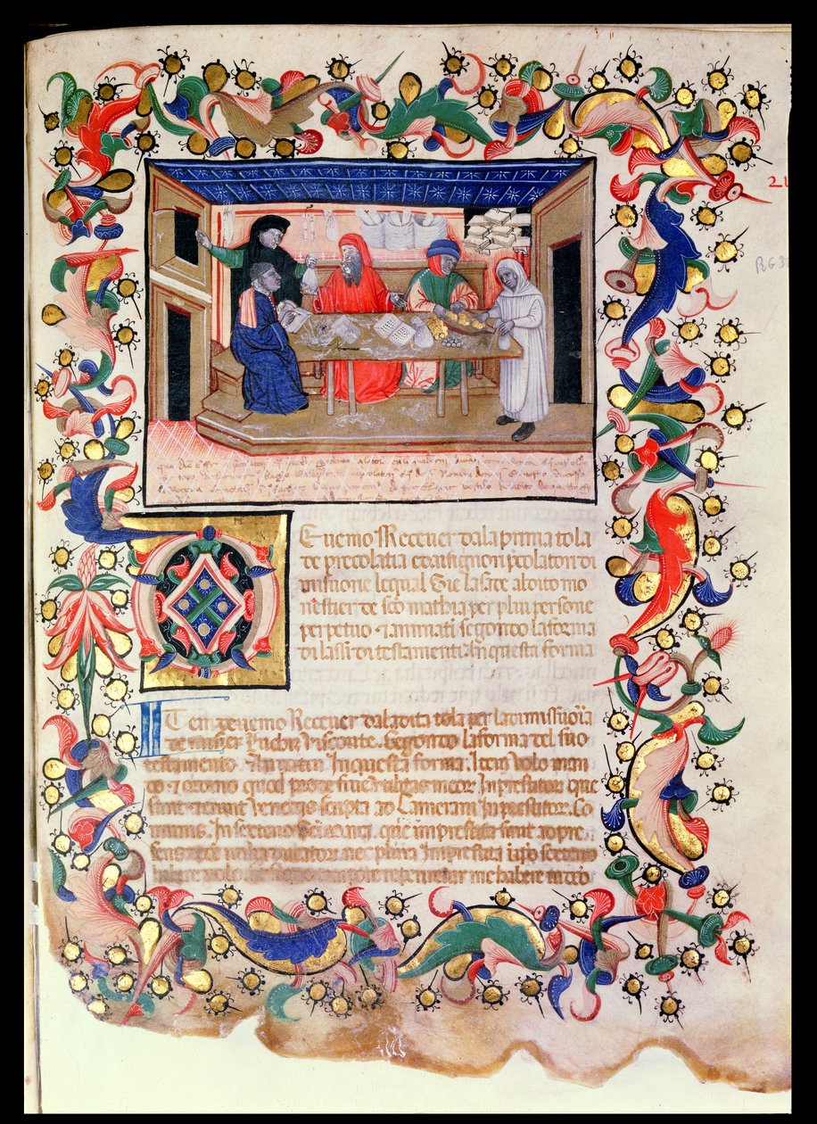 Bankvæsen, Veneto-Bolognese Skole (miniature) (se også 60917-19) af Italian School