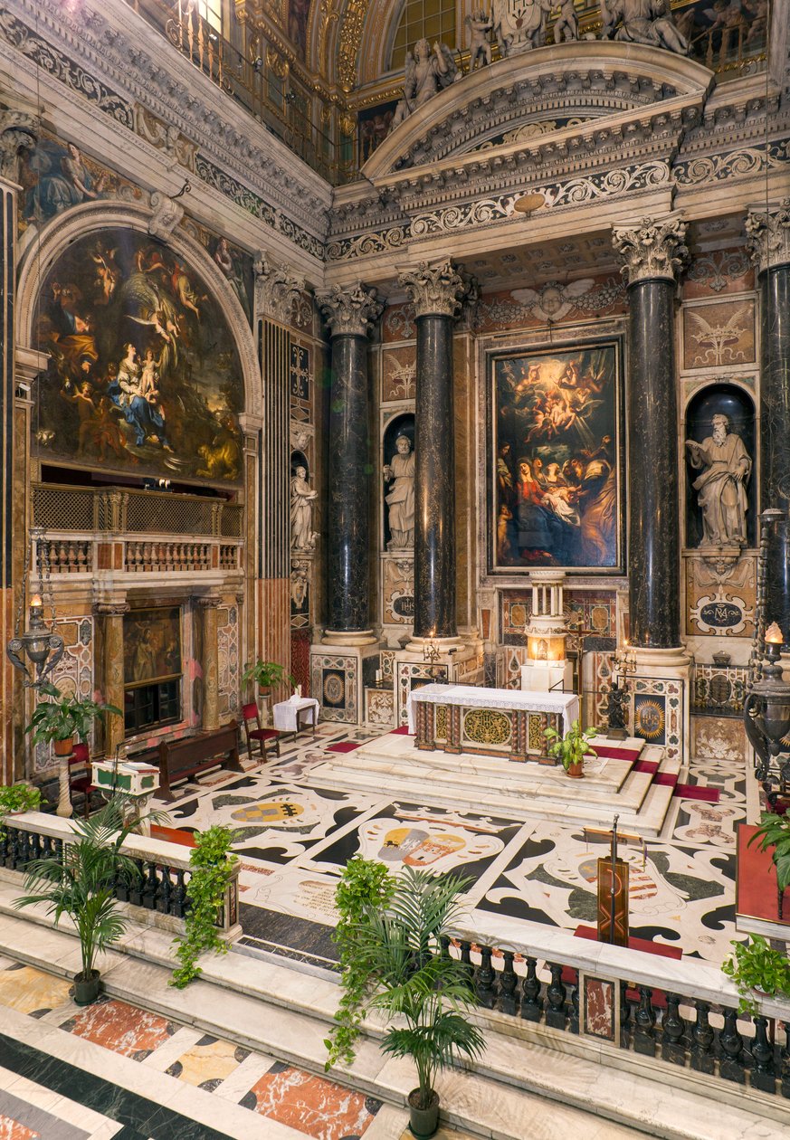 Barokkunst: Indvendigt billede af Jesuitkirken for Jesu Hellige Navns (chiesa del Gesu) i Rom af Italian School