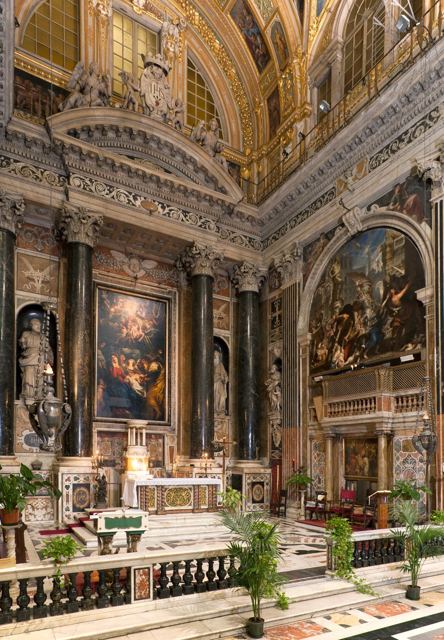 Barokkunst: Indvendigt billede af Jesuitkirken for Jesu Hellige Navns (chiesa del Gesu) i Rom af Italian School