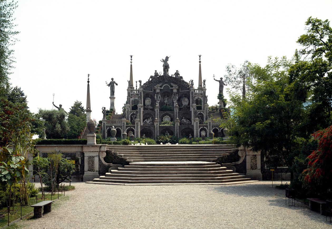 Barokpaladset Vitaliano I Borromeo fra 1632, Isola Bella, Maggiore-søen (Lago Maggiore) Italien af Italian School