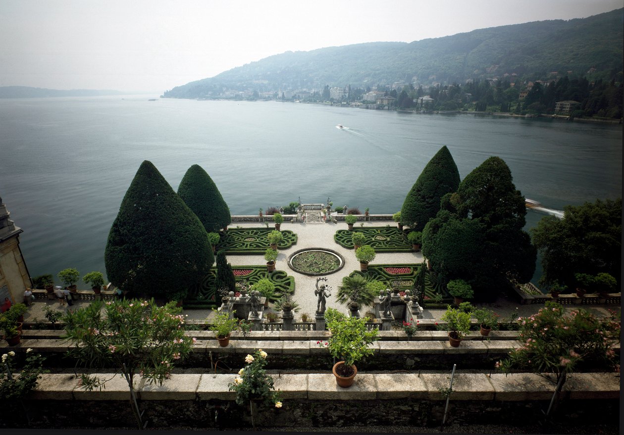 Barokpaladset Vitaliano I Borromeo fra 1632, Isola Bella, Maggiore-søen (Lago Maggiore) Italien af Italian School