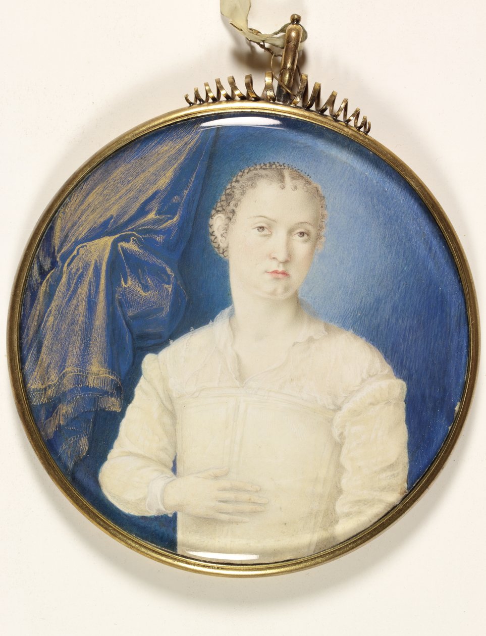 Bianca Capello, storhertuginde af Toscana (akvarel på vellum) af Italian School