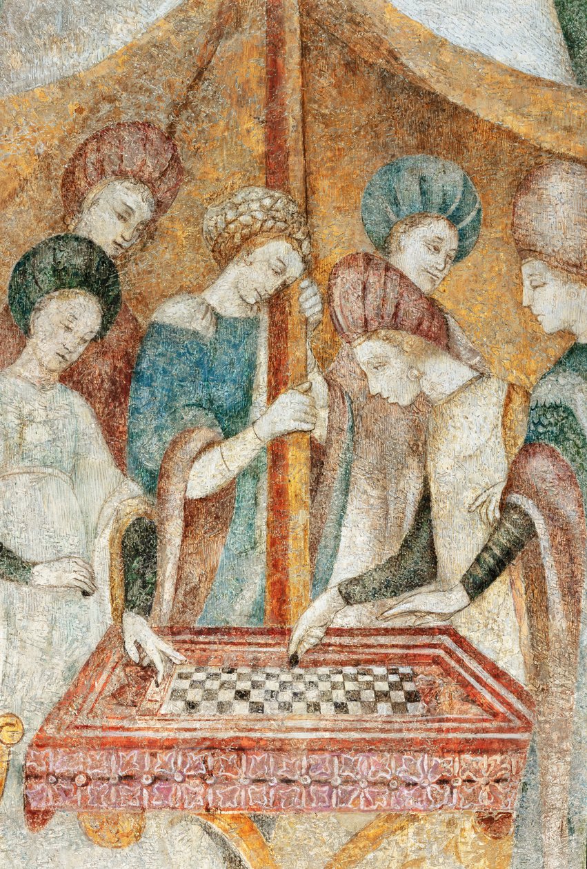 Bicocca degli Arcimboldi: fresco fra det 15. århundrede, detalje af damspillet (fresco) af Italian School