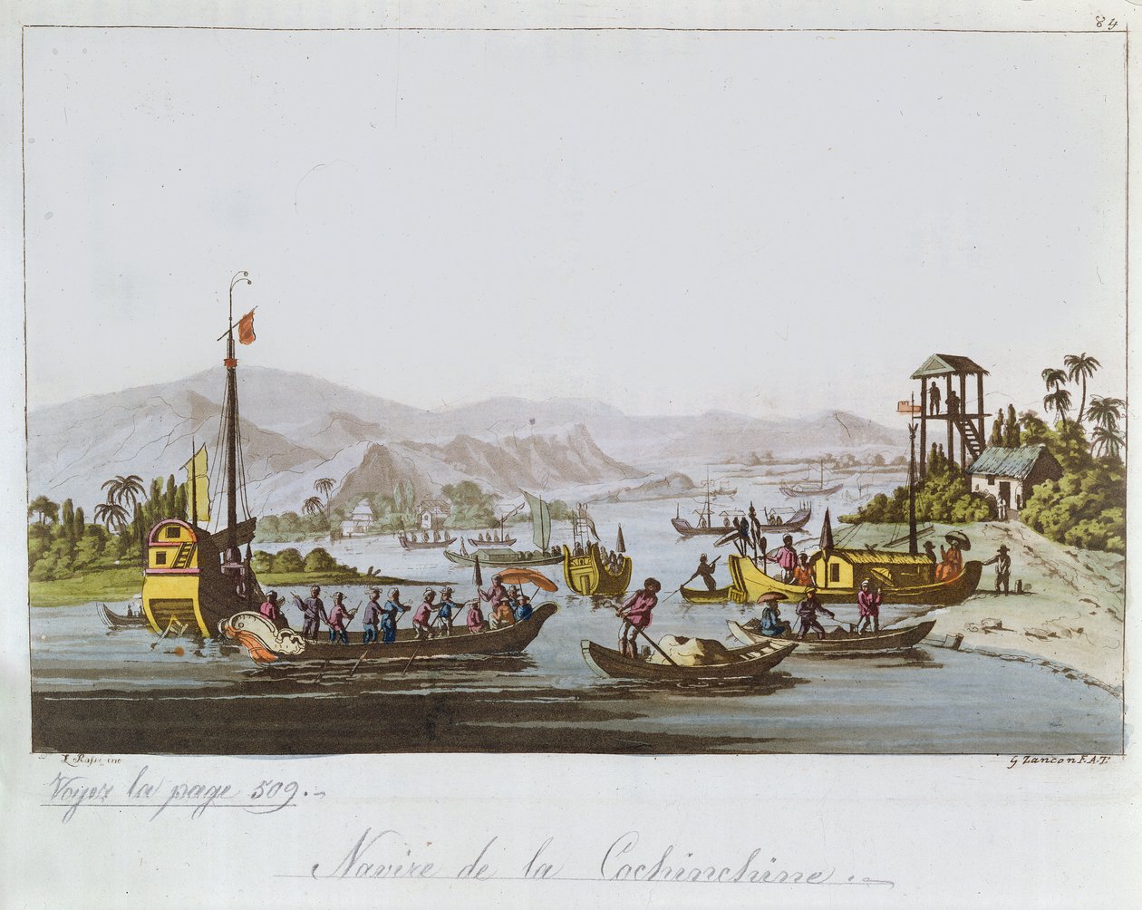 Både i Cochin Kina, ca. 1820-25 af Italian School