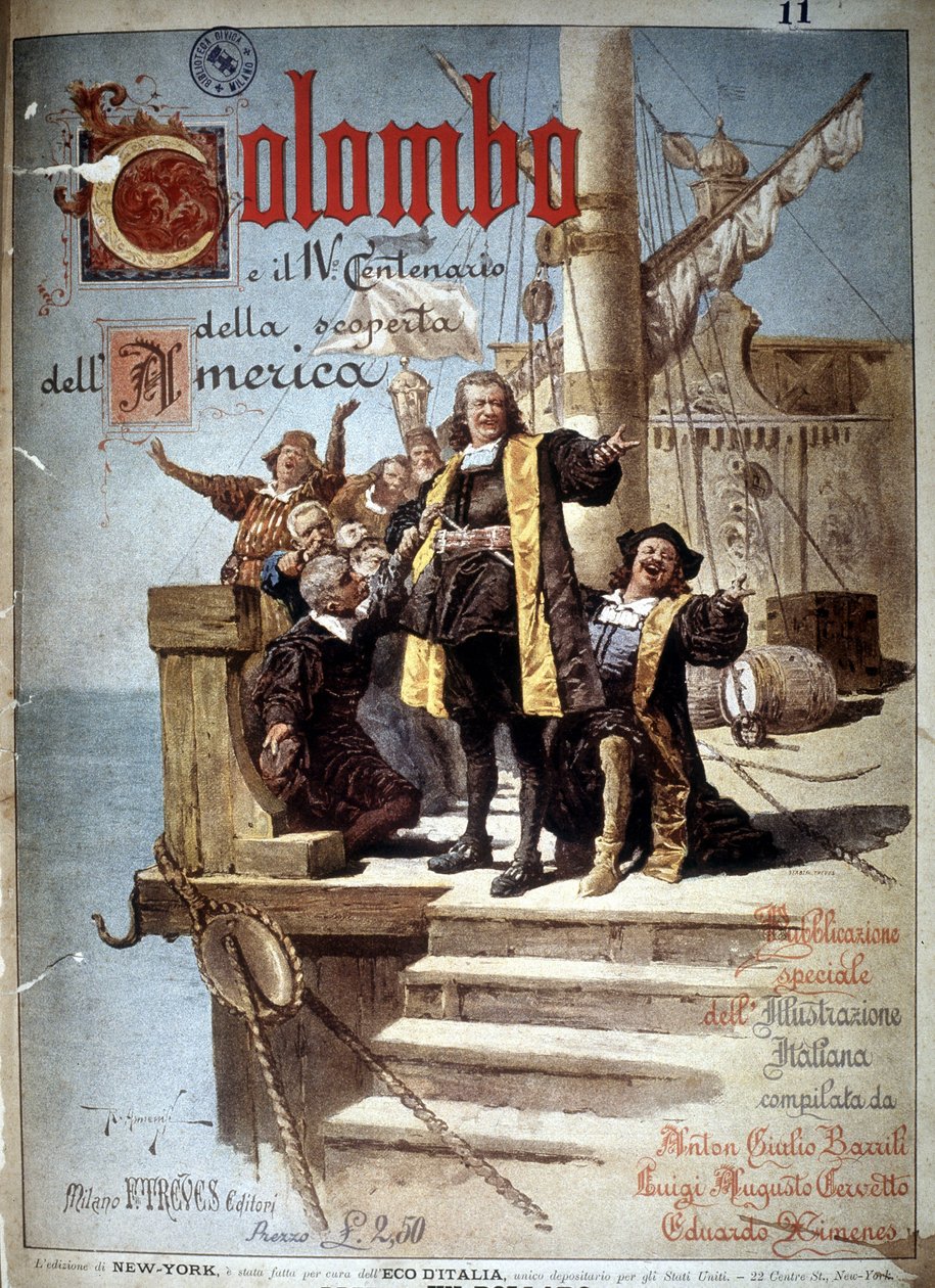 Bogomslag om Christopher Columbus til det 4. århundrede for opdagelsen af Amerika af Italian School