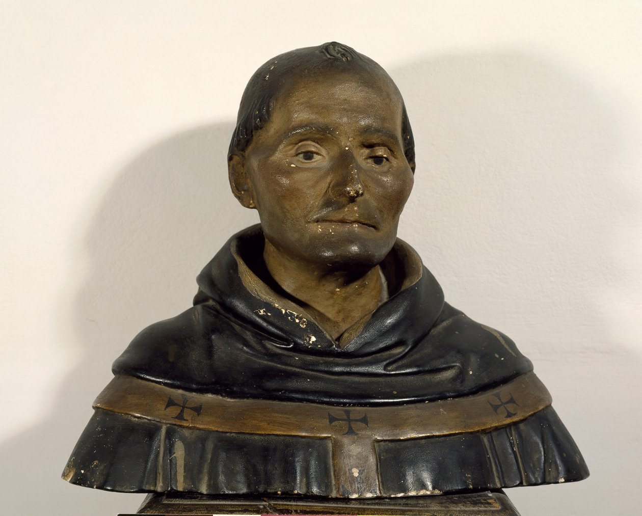 Buste af St. Antoninus (1389-1459) (malet træ) af Italian School