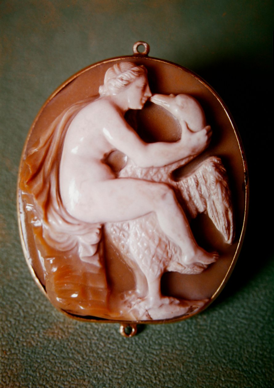 Cameo of Leda and the Swan (agat) af Italian School