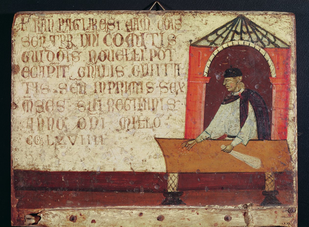 Camerlengo Ranieri Pagliaresi, 1270 (tempera på panel) af Italian School