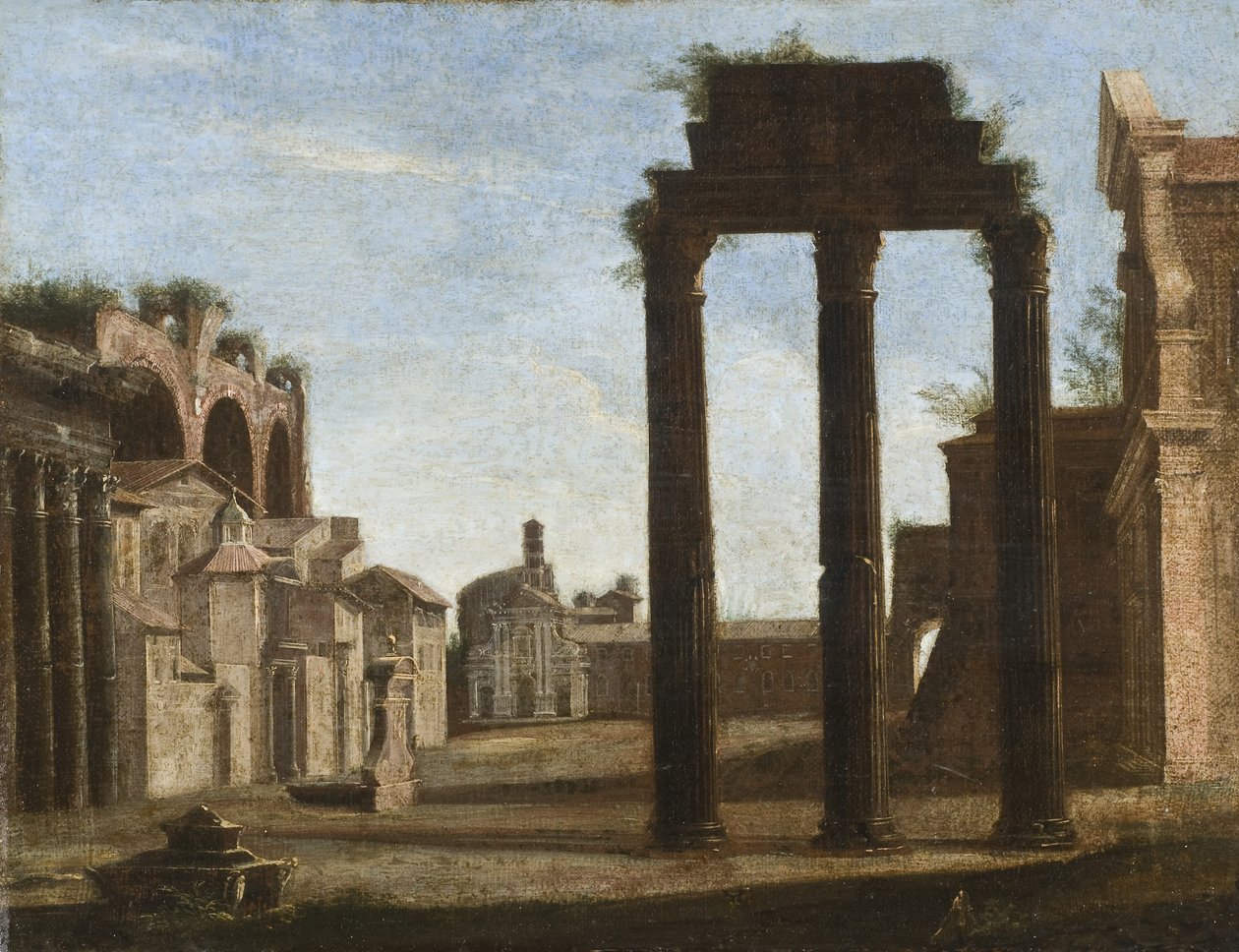 Campo Vaccino i Rom, ca. 1650 af Italian School