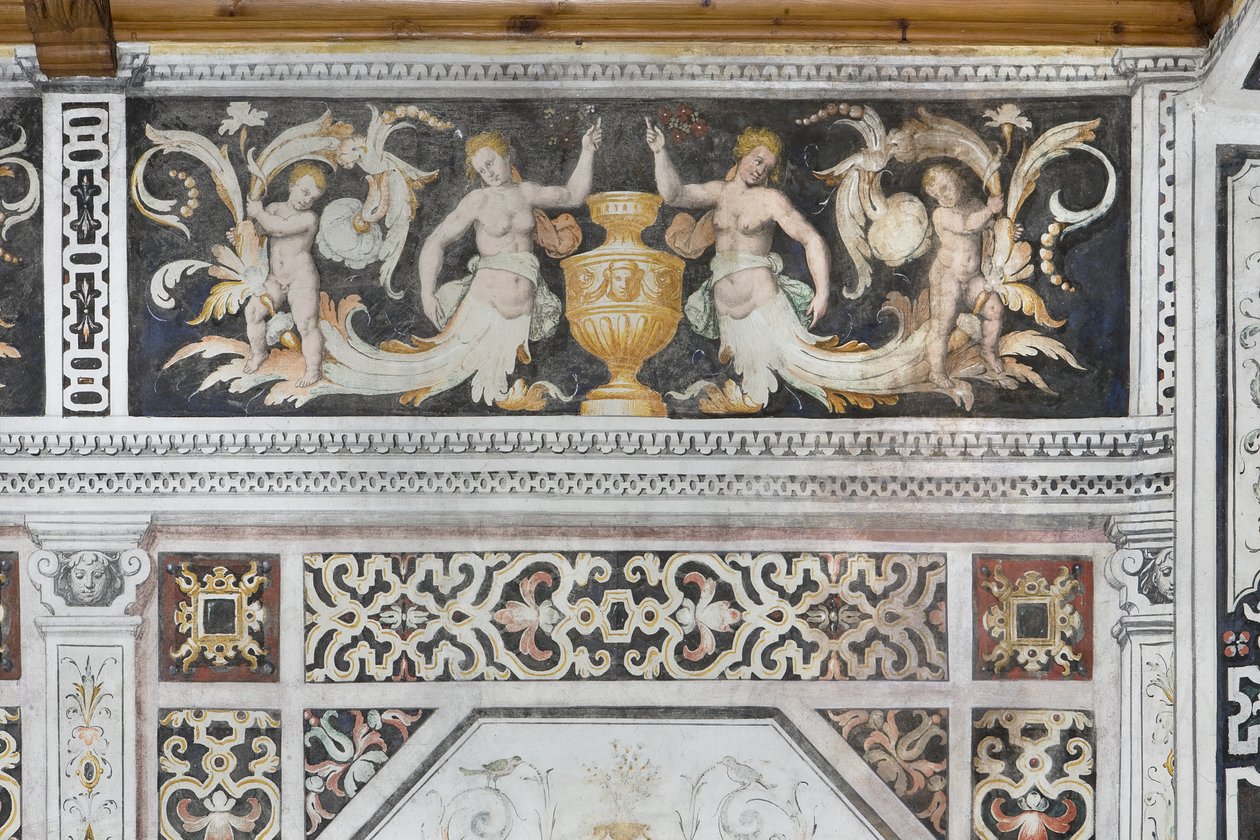 Carducci-værelse, detalje (frisk) af Italian School