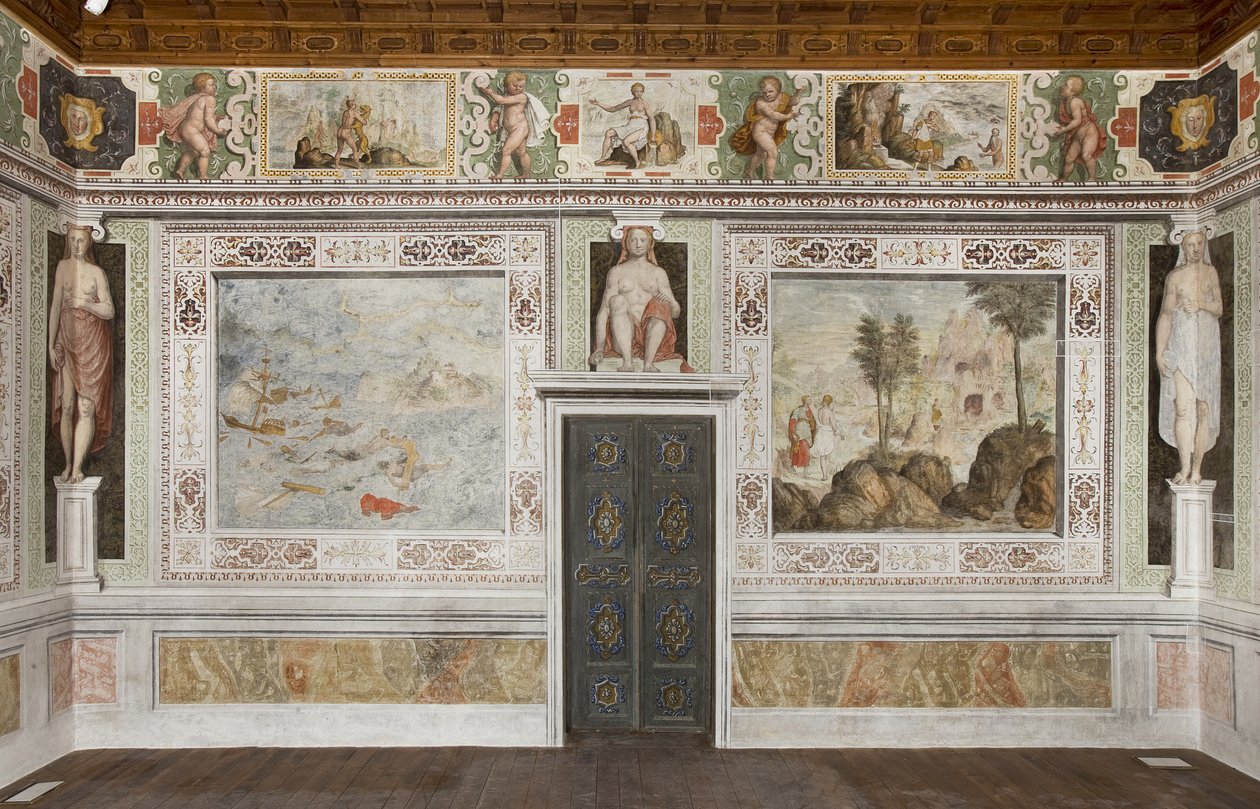 Karyatidsværelse (fresko) af Italian School