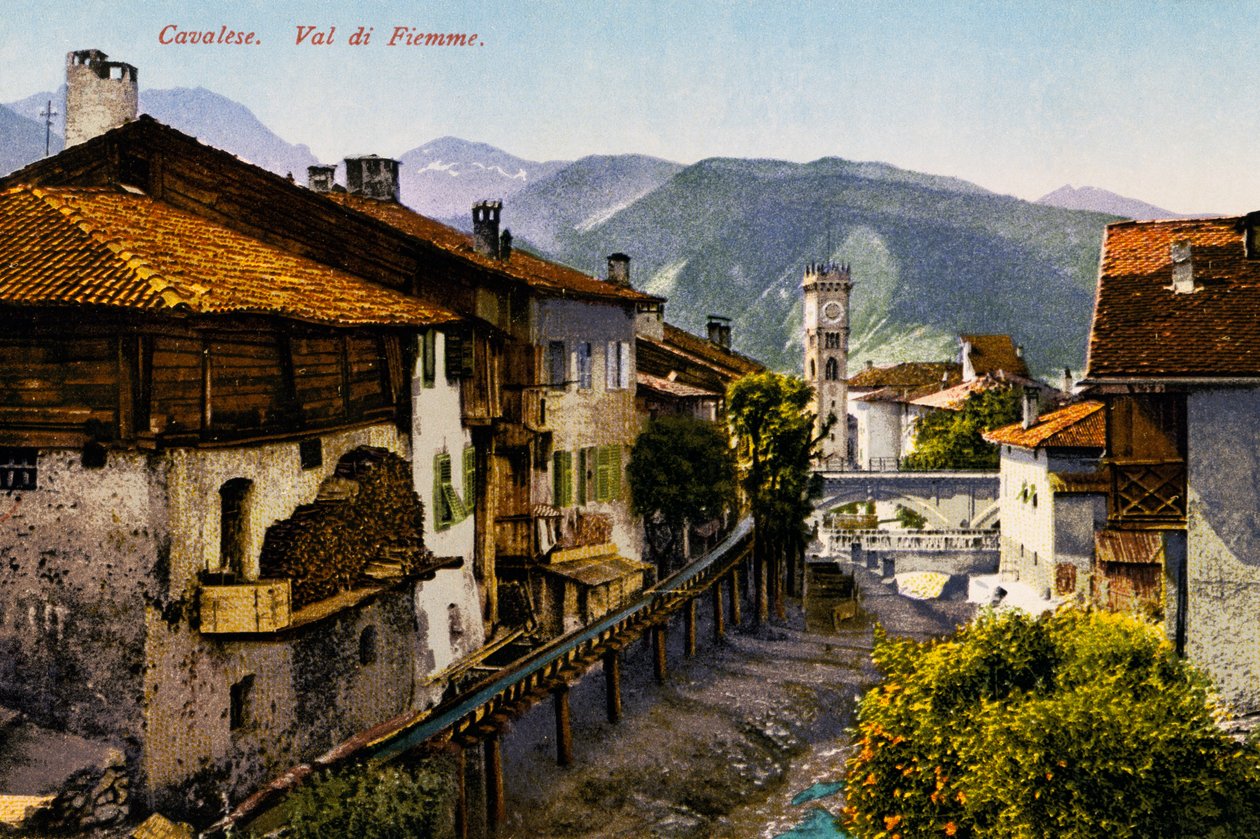 Cavalese, Val di Fiemme, postkort, Trentino-Alto Adige, Italien, 20. århundrede af Italian School
