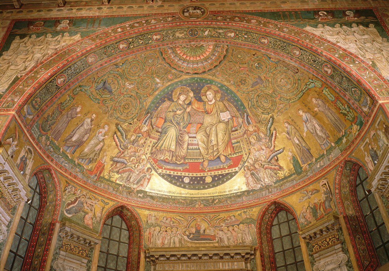 Kristus på tronen (mosaik) af Italian School