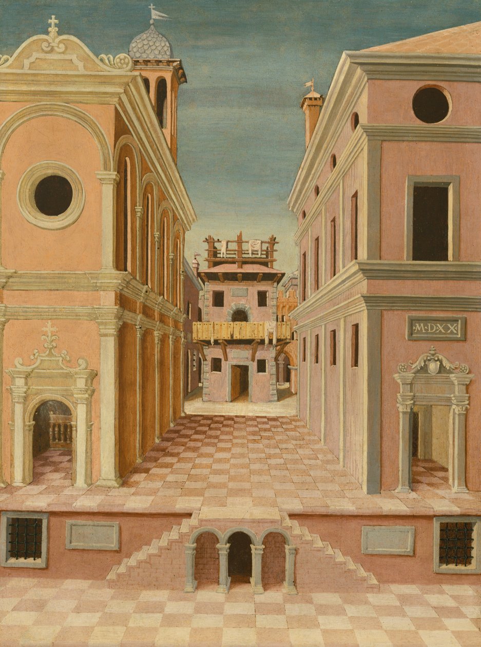 Byudsigt (maleri) af Italian School