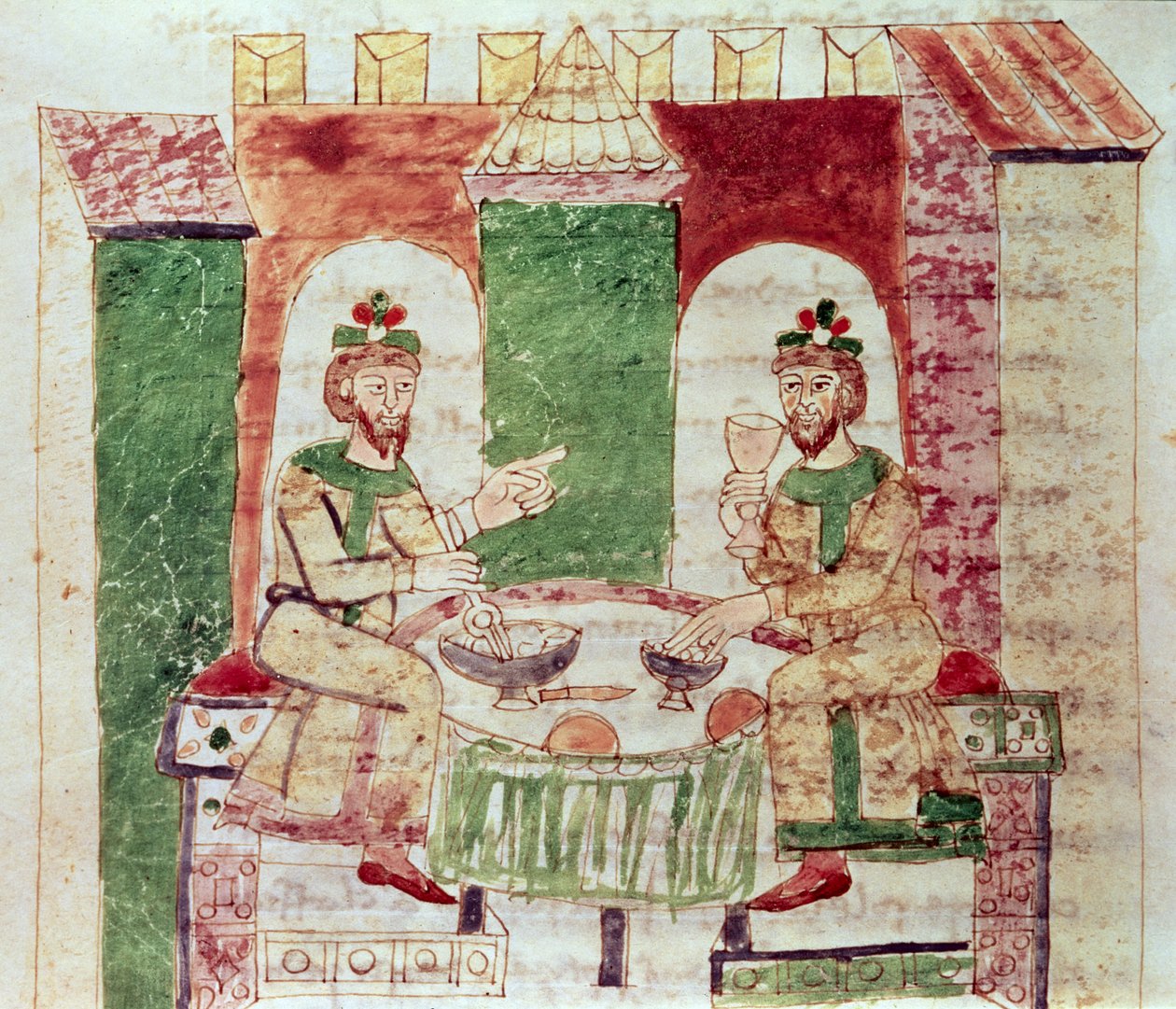 Codex 142 Livre 16 Kap.4 De riges bord, fra De Universo af Rabanus Maurus (ca. 780-856) 1023 af Italian School