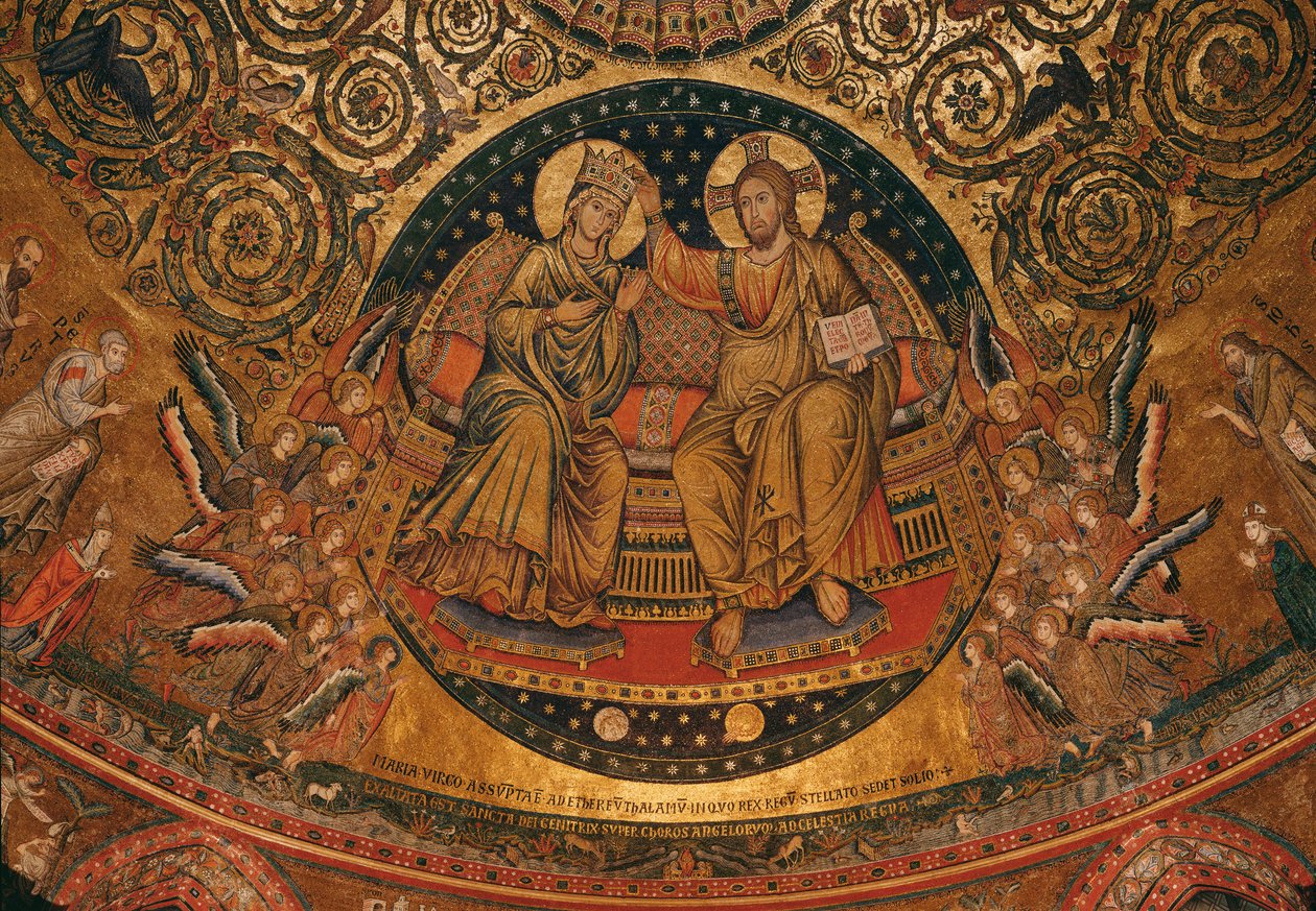 Jomfruens kroning, 1296 (mosaik) af Italian School