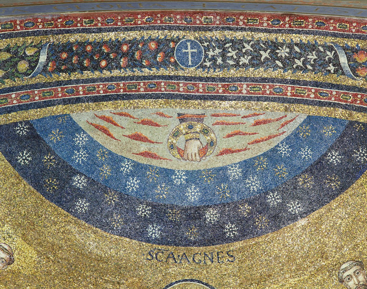 Kroning af Jomfruen og himlen (mosaik) af Italian School