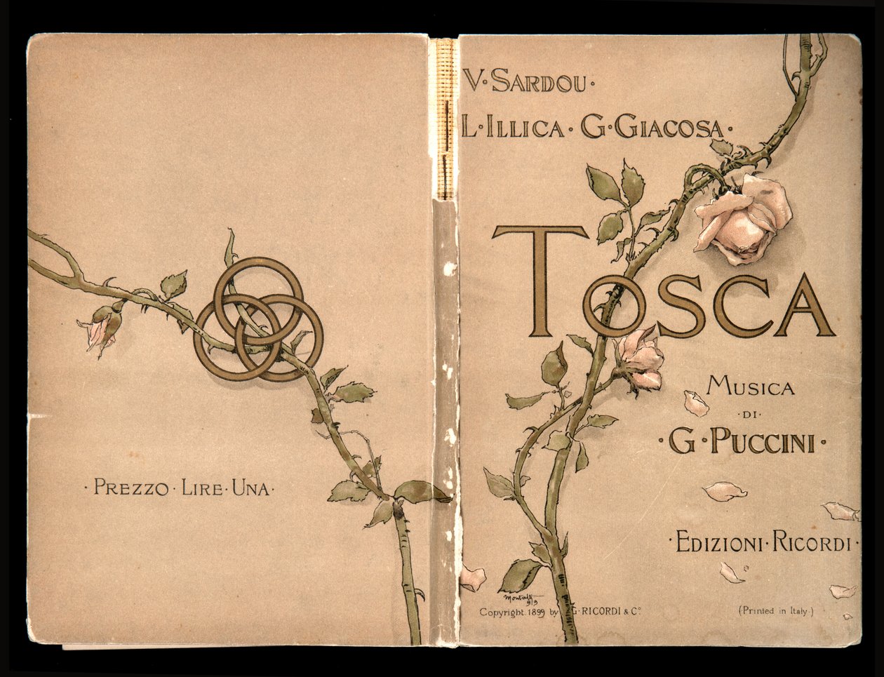 Cover, Libretto della Tosca af Giacomo Puccini, Ricordi Edition, Italien af Italian School