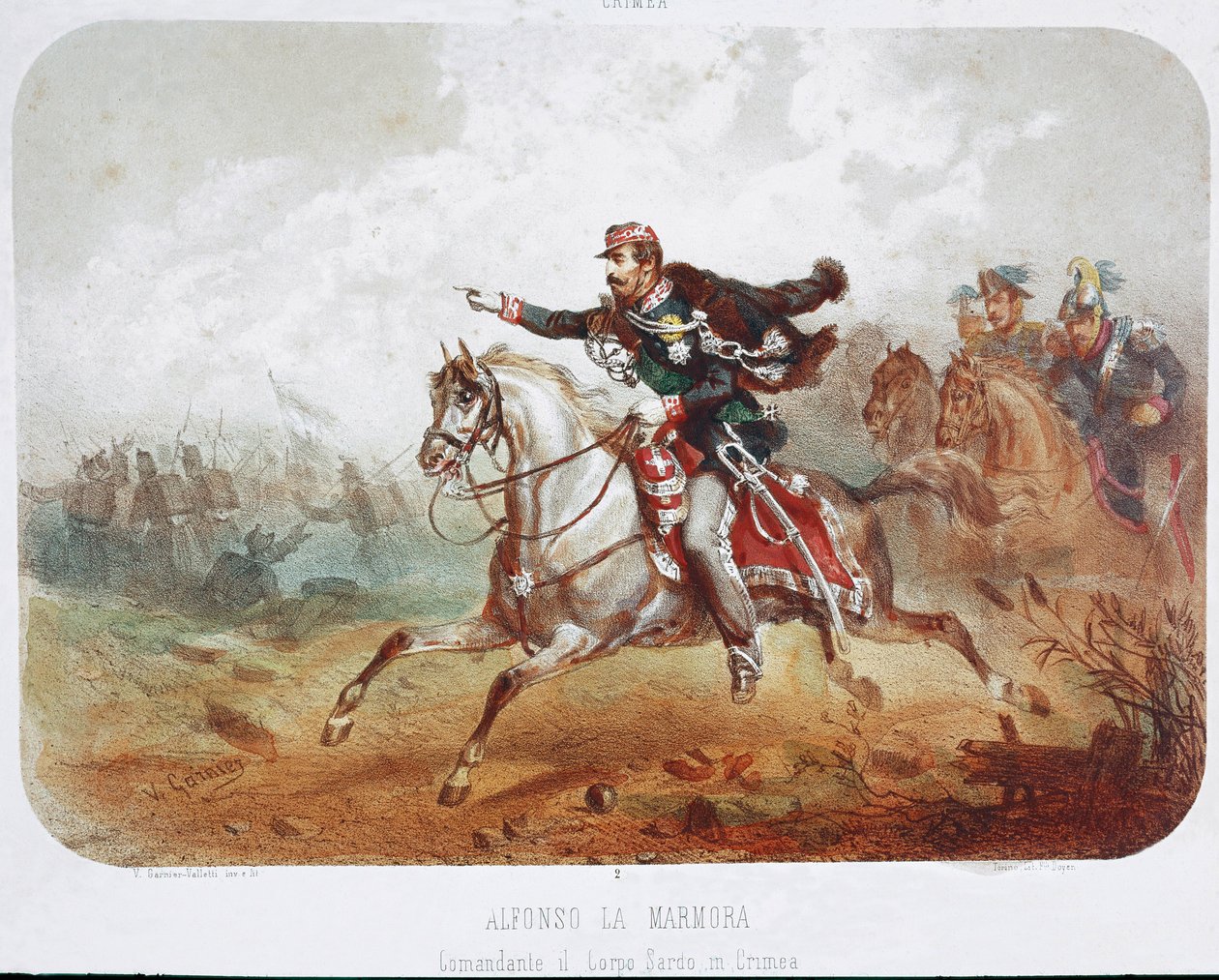 Kriminalkrig: anklagen mod kommandør Alfonso Ferrero La Marmora (1804-1878). Print. 1800-tallets privatsamling af Italian School