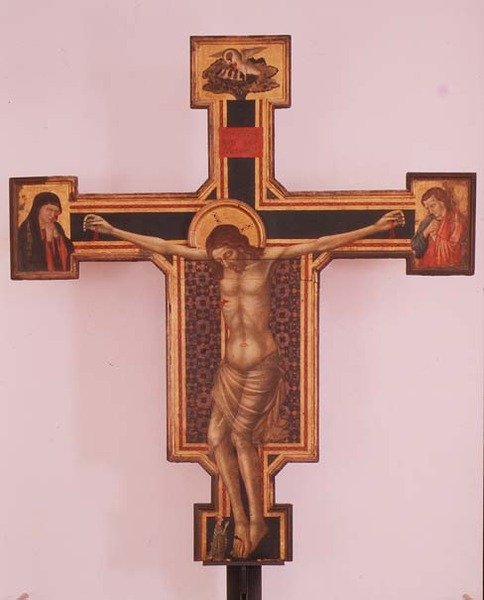 Krucifiks (tempera på træ) af Italian School