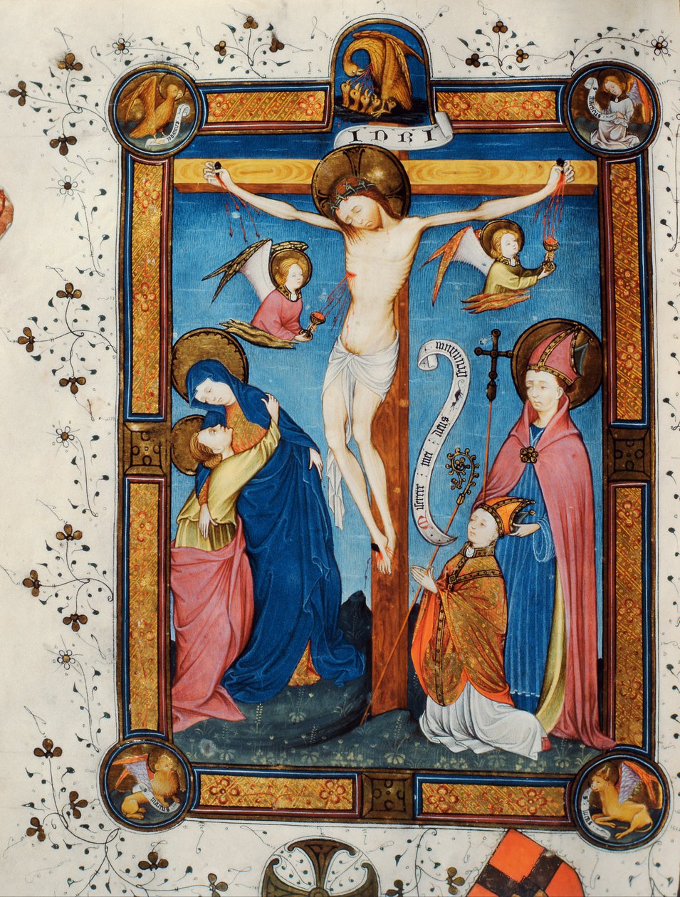 Korsfæstelse, illustration fra Missal of Master Pancratino, ca. 1430 (vellum) af Italian School