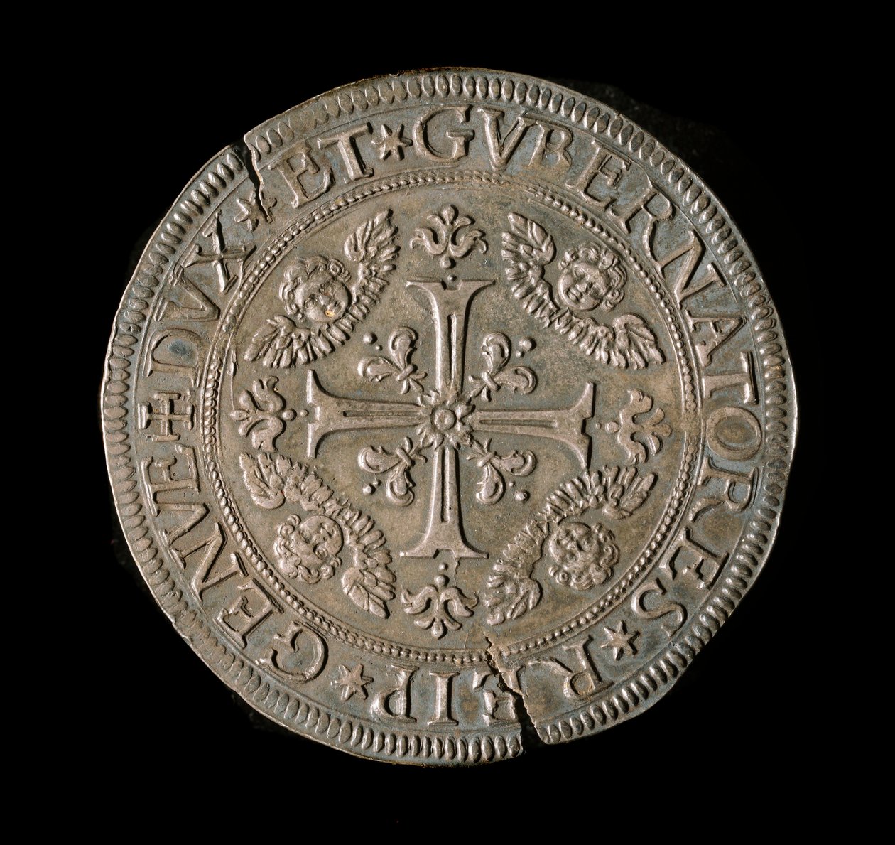Republikkens geners valuta: ECU bred i sølv. Diam. 61 mm. 1693. front. Genes Musei di Strada Nuova (inv, M7135) af Italian School