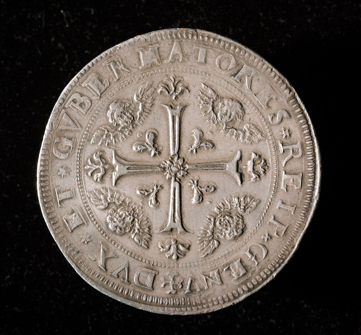 Republikken Genes valuta: seks ecu sølvmønt. Diam. 61,5 mm. 1715. Tilbage. Genes Musei di Strada Nuova (inv, M7156) af Italian School