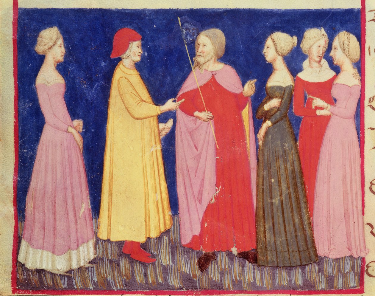 Dante og Beatrice i paradis, fra Den guddommelige komedie af Dante Alighieri (1265-1321) af Italian School
