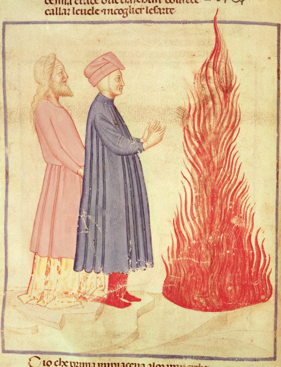 Dante og Virgil (70-19 f.Kr.) genkender Ulysees fra Den guddommelige komedie af Dante Alighieri (1265-1321) af Italian School