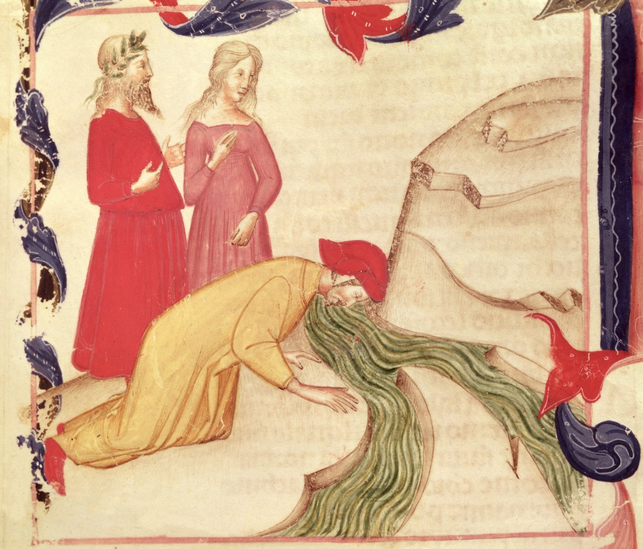 Dante renser sig selv, før han går ind i paradis, fra The Divine Comedy af Dante Alighieri (1265-1321) af Italian School