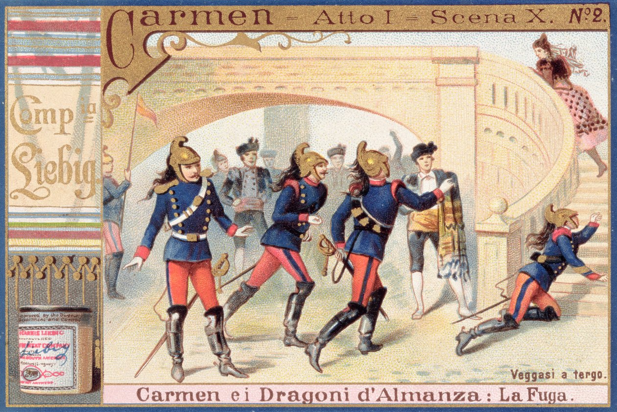 Dekoration til første akt, Scene i af Carmen af Georges Bizet (1840-1875) af Italian School