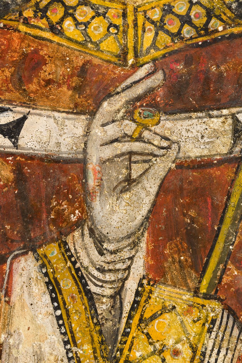 Detalje af triptyken, der forestiller San Cataldo, katedralens krypt af Italian School