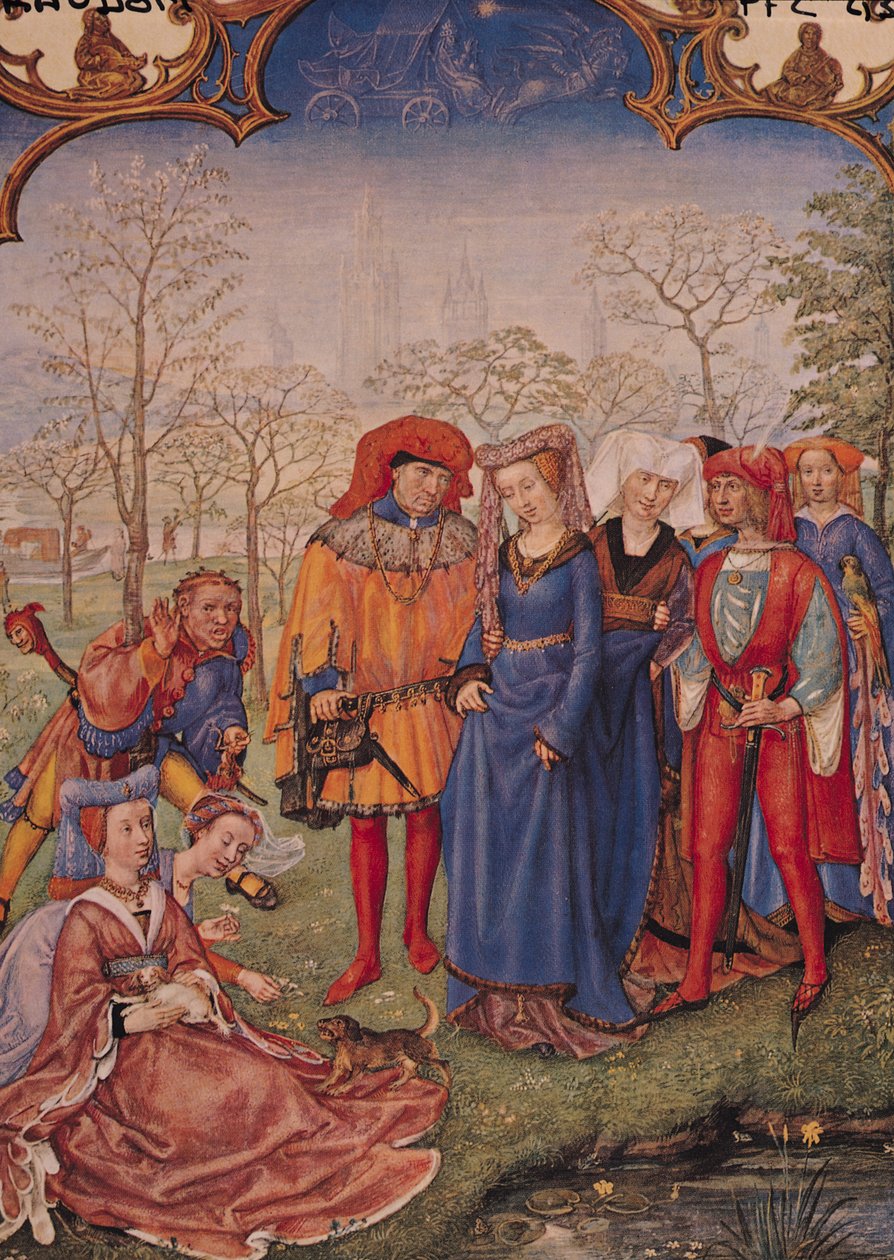 F.4v April måned: Et bryllupsoptog, fra Brevarium Grimani af Italian School