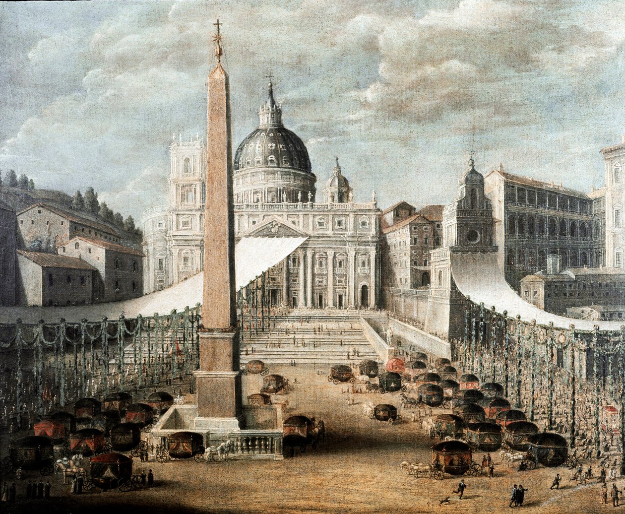 Fest for Corpus Christi på Peterspladsen i Rom (maleri af Italian School
