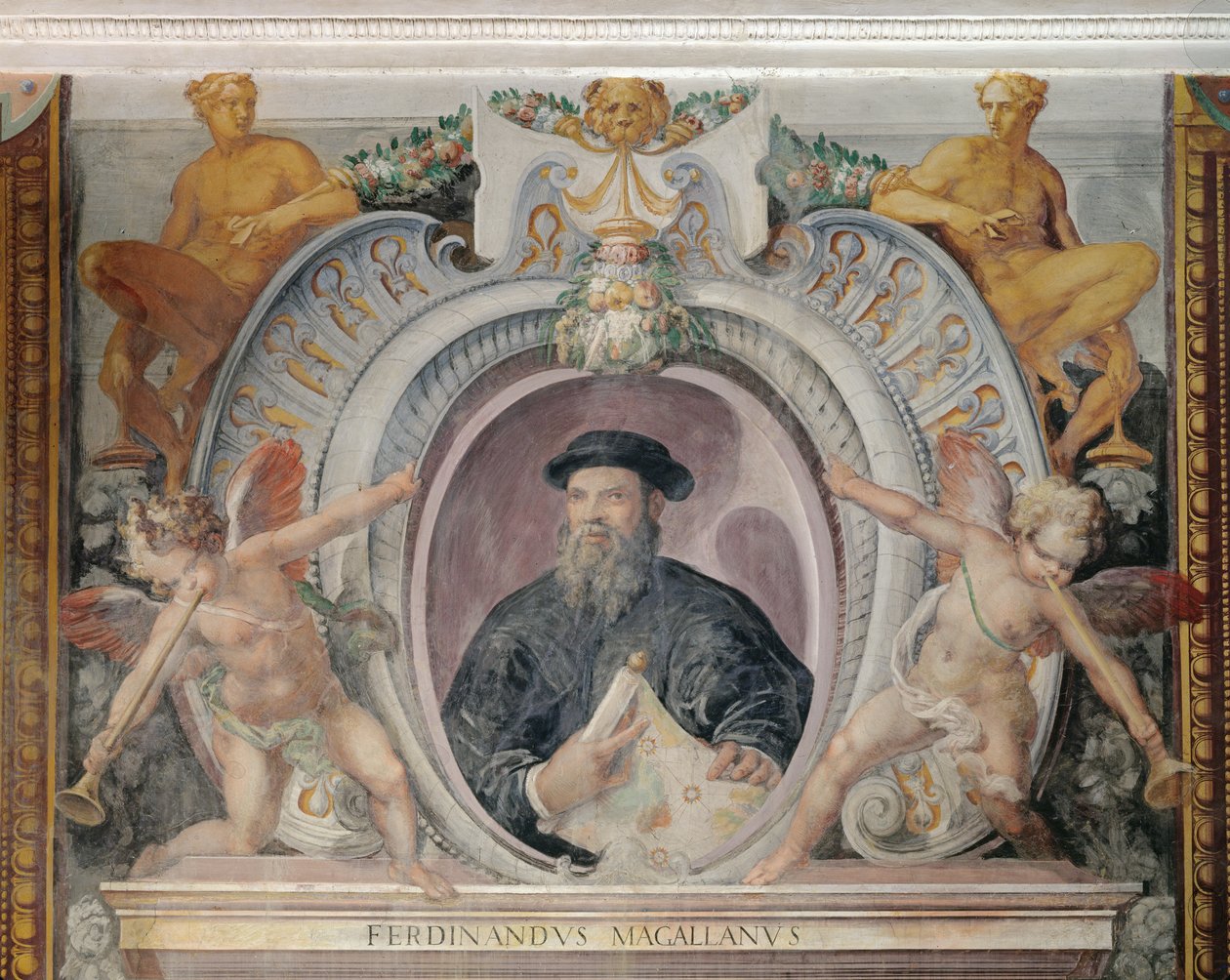 Ferdinand Magellan, i Sala del Mappamondo af Italian School