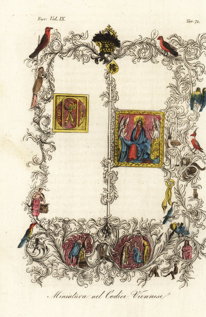 Første side af den berømte Wien Codex of the Golden Bull af Italian School