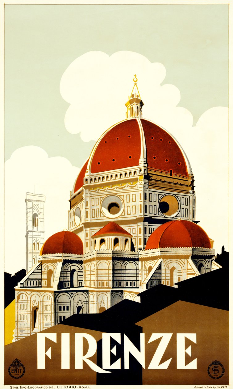 Firenze rejseplakat, ca. 1930 (litografi) af Italian School