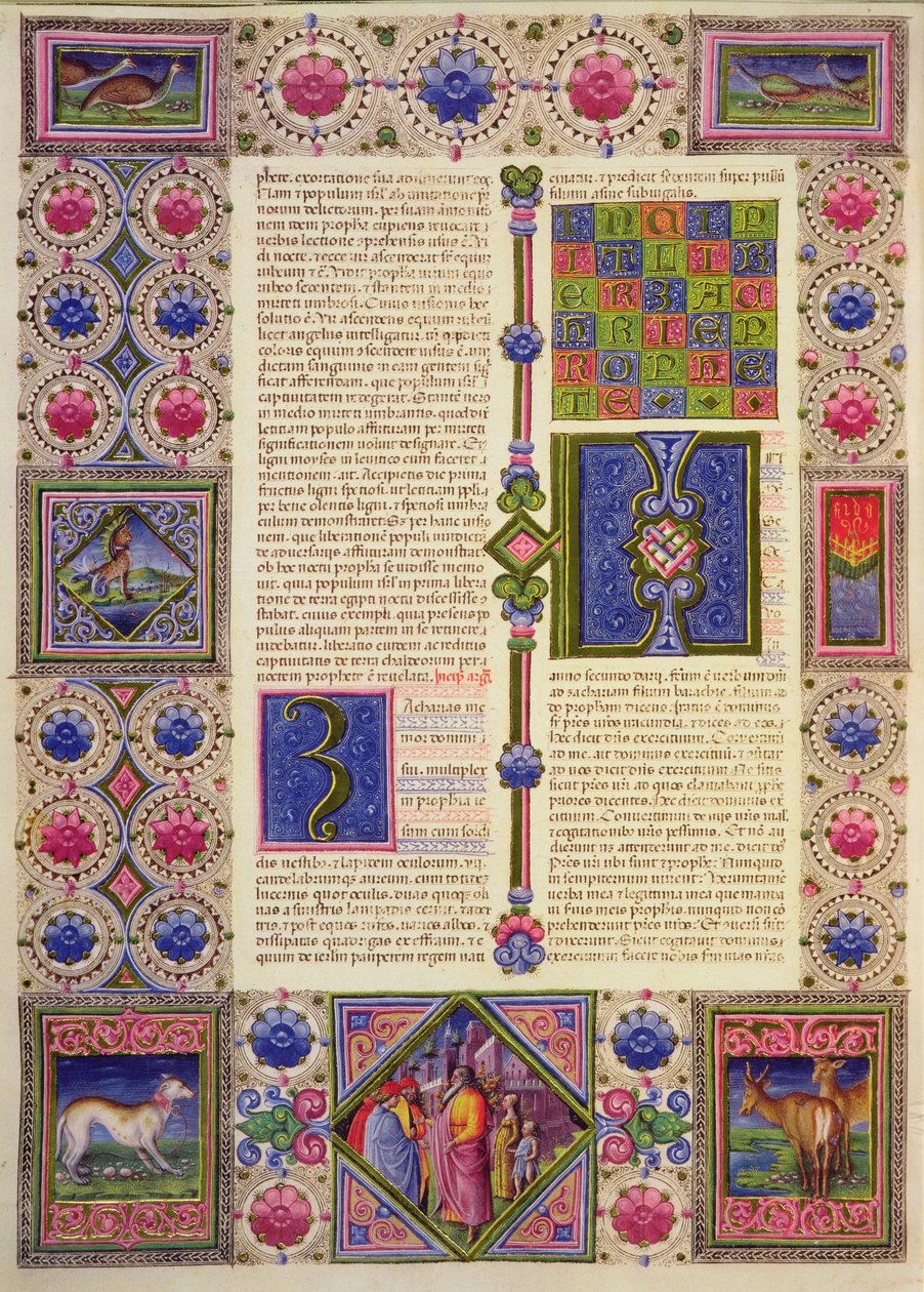 Fol.104v Profeten Zakarias bog, fra Borso d
