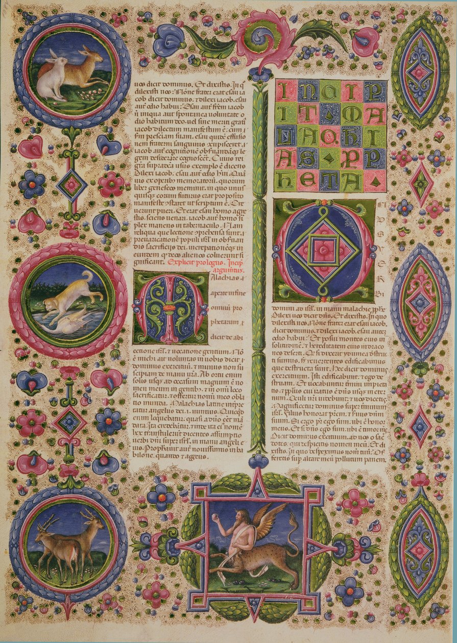Fol.108v Profeten Malakias bog, fra Borso d