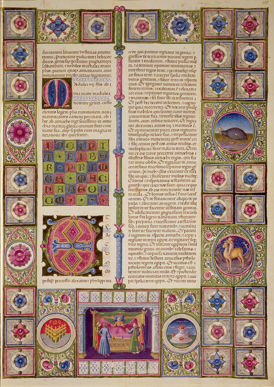 Fol.110r Åbning af den første Makkabæerbog, fra Borso d