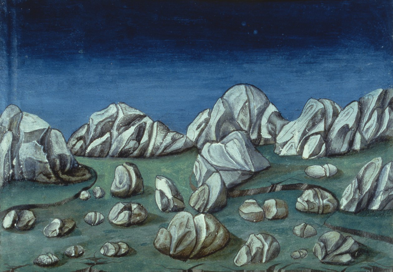 Fol.120r Verdens ende og den sidste dom: Jorden åbner sig (vellum) af Italian School