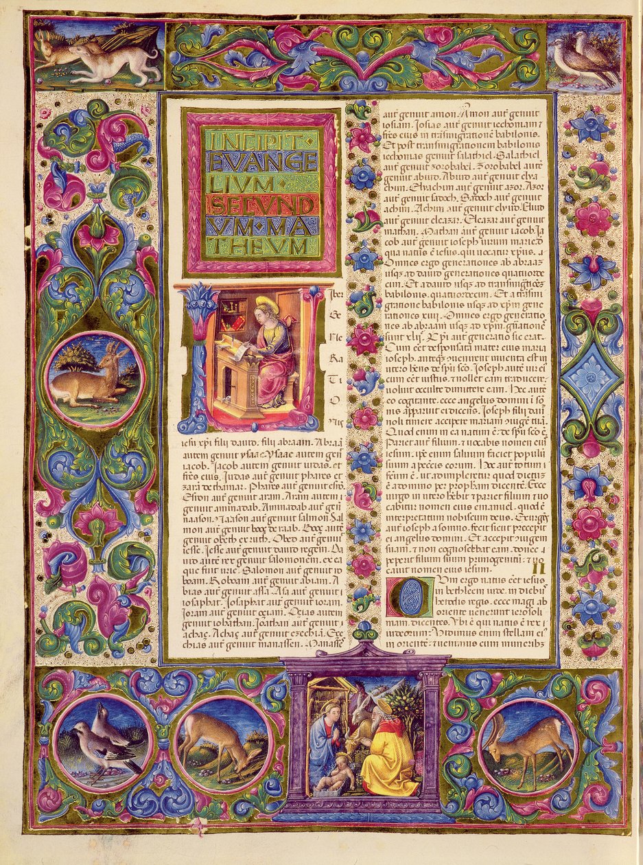 Fol.135v Andet Matthæusevangelium, fra Borso d